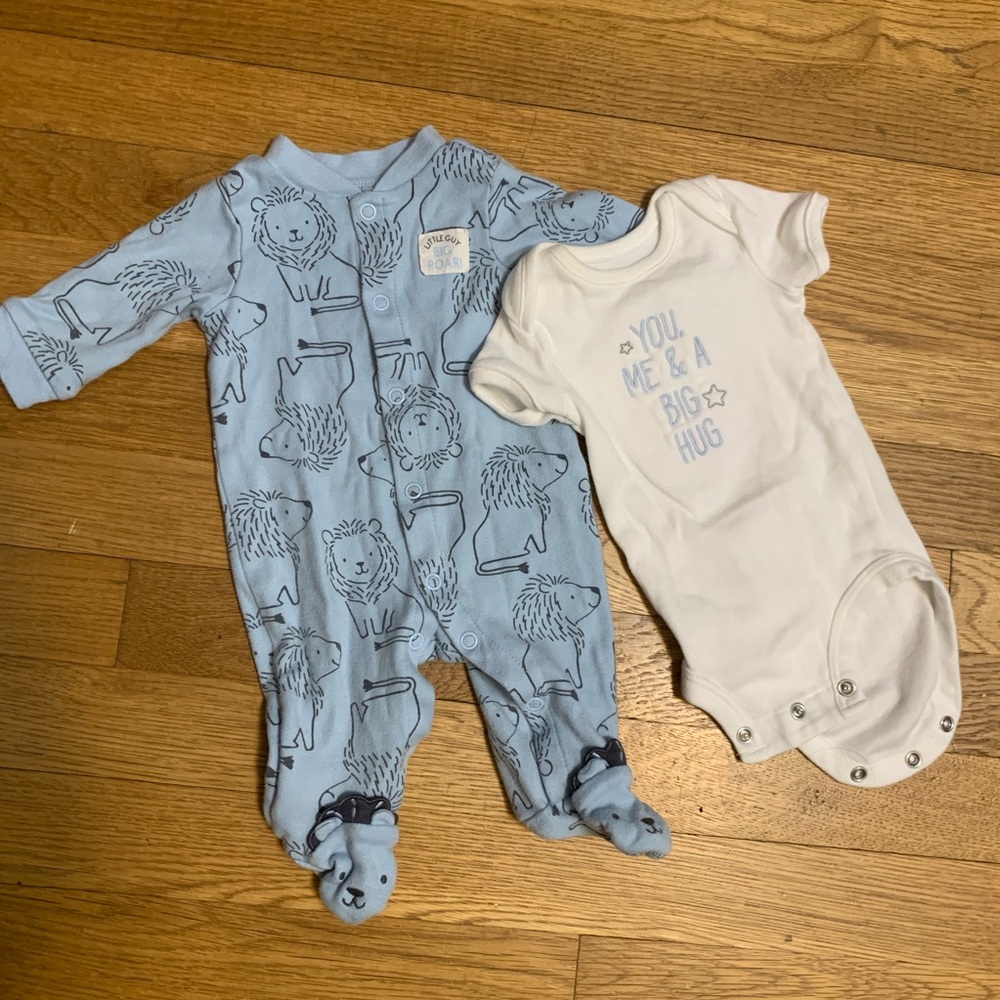 Sleepwear footie and onesie